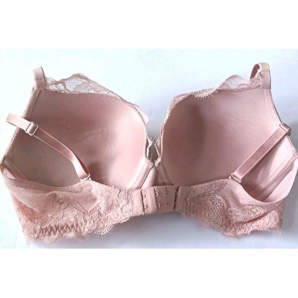 Ambrielle Push Up Bra Size 36DD Blush Pink Floral Lace Plunge Convertible 93677 - Picture 3 of 7